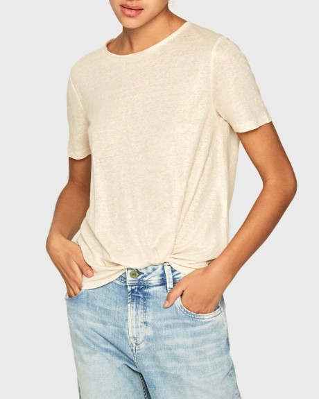 T-SHIRT LUA IN LINEN FABRIC ΤΗΣ PEPE JEANS - ΡL504473 LUA