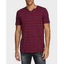 Jack & Jones T-Shirt Striped Split Neck - 12165239 - ΛΑΔΙ