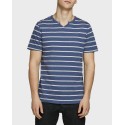 Jack & Jones T-Shirt Striped Split Neck - 12165239 - ΛΑΔΙ
