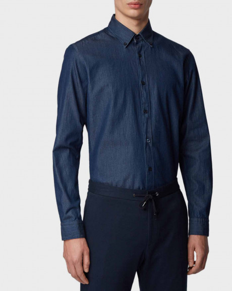 Boss Shirt Button-down In Denim Twill - 50427220 ROD