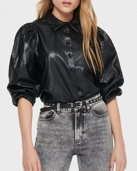 Only Leather Look Shirt - 15213589