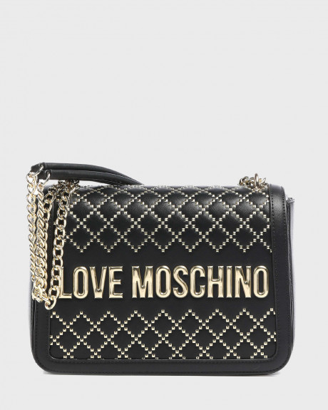 Love Moschino Woven Gold Studs Shoulder Βag - JC4050PP1BLG0