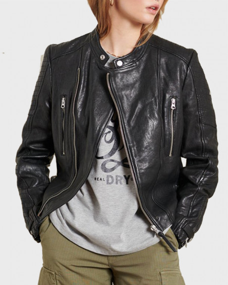 SUPERDRY ΔΕΡΜΑΤΙΝΟ CLASSIC LEATHER RACER JACKET - W5010331Α