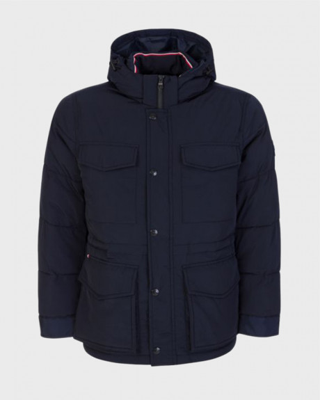 TOMMY HILFIGER ΜΠΟΥΦΑΝ Navy Rope Dye Padded Airfield Coat - MW0MW14993