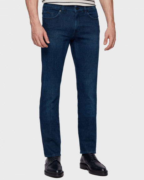 Slim-fit jeans in super-soft navy stretch denim - 50449630 DELAWARE3-1