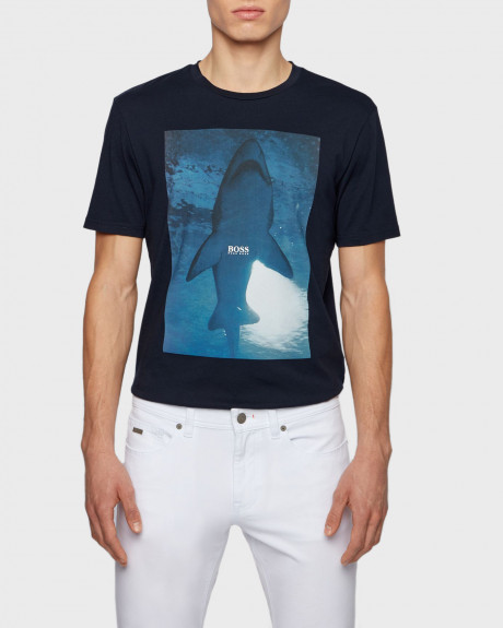 BOSS Cotton-jersey T-shirt with underwater print - 50450911 ΤΝΟΑΗ1
