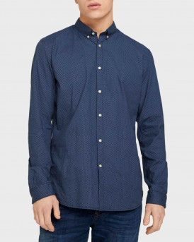 TOM TAILOR Allover printed stretch shirt - 1024395 - BLUE