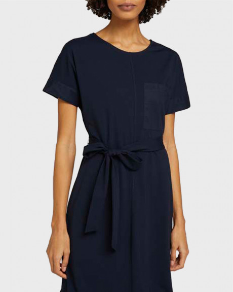 TOM TAILOR Elastic dress with a tie belt - 1025086