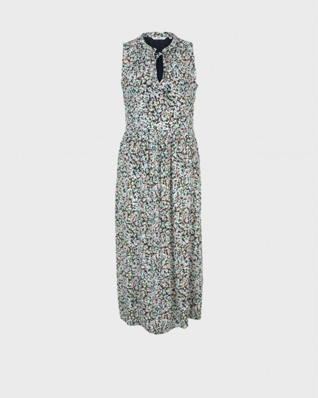 TOM TAILOR Sleeveless midi dress with a print - 1025871