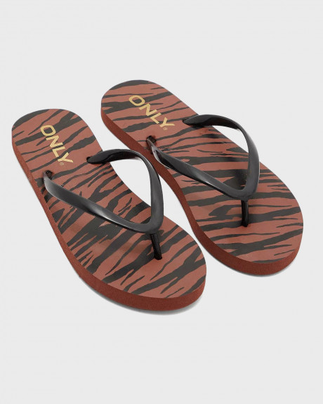 ONLY Bea Zebra Print Thong SLIPPERS - 15223698