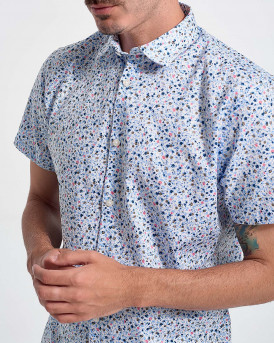 SELECTED MALE SHIRT WITH SLEEVES - 16078961 - ΜΠΛΕ