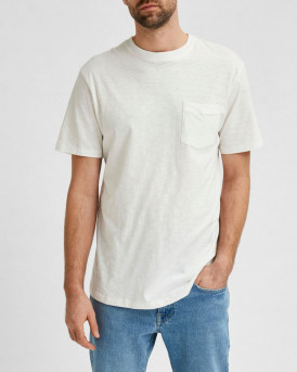 SELECTED REGULAR FIT CHEST POCKET T-SHIRT - 16077329 - ΜΠΕΖ