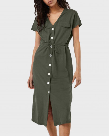 VERO MODA V-NECK MIDI DRESS - 10244767