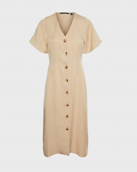 VERO MODA V-NECK MIDI DRESS - 10242288 - ΜΠΕΖ