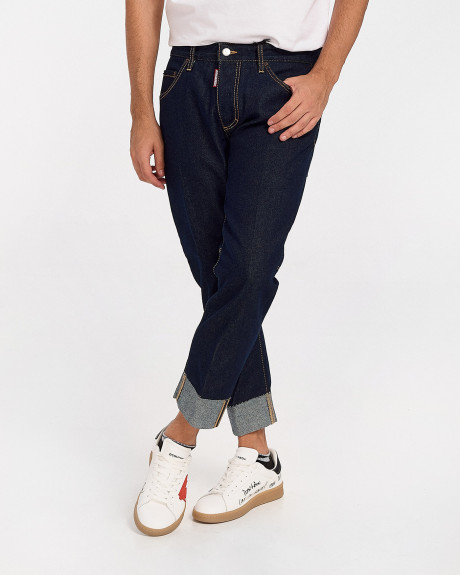 DSQUARED2 CROPPED COTTON MEN'S JEANS WITH SOLE ON THE BOTTOM - S71LB0932S30767