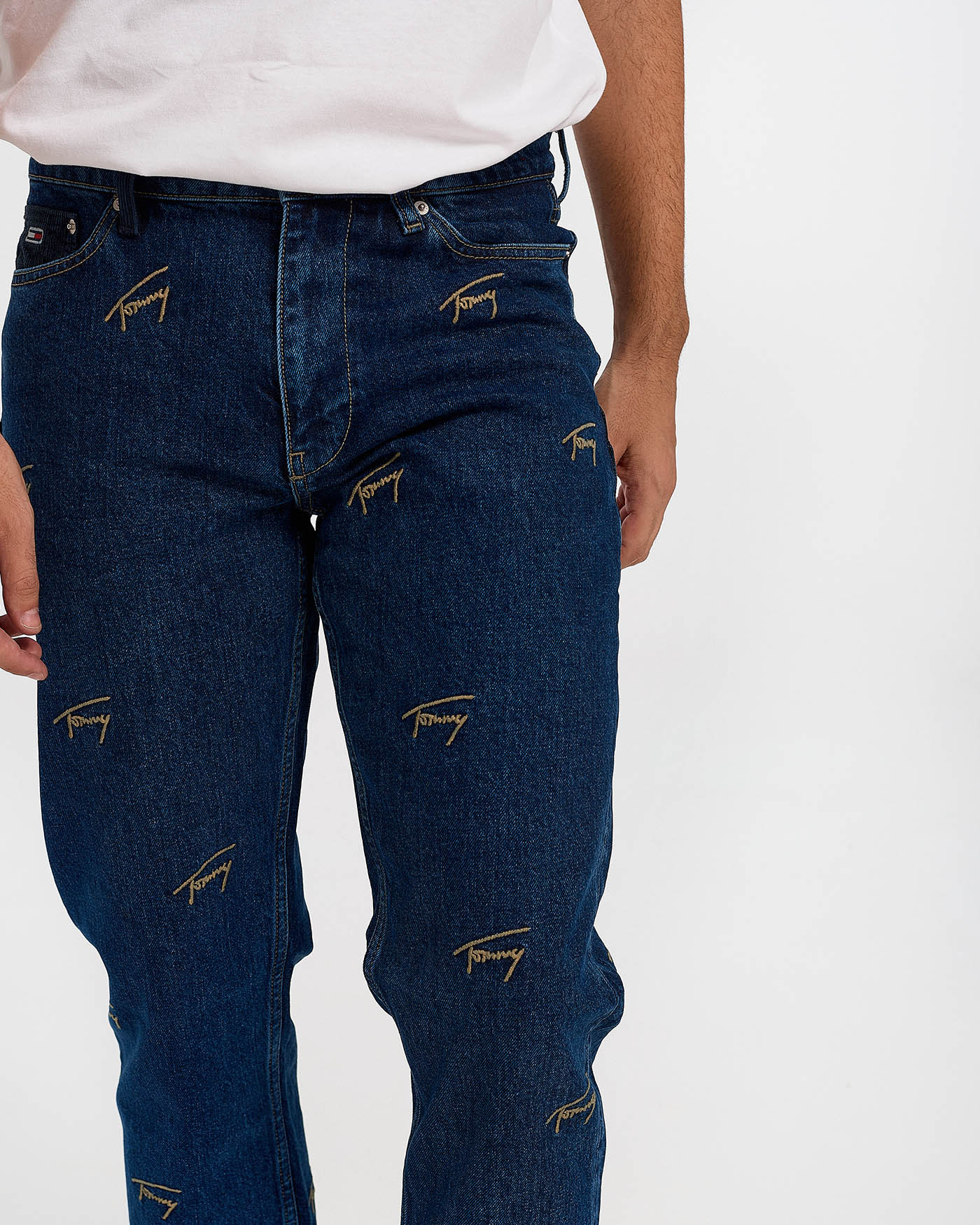 TAPERED JEANS EMBROIDERY - DAD DM0DM11501 LOGO TOMMY HILFIGER