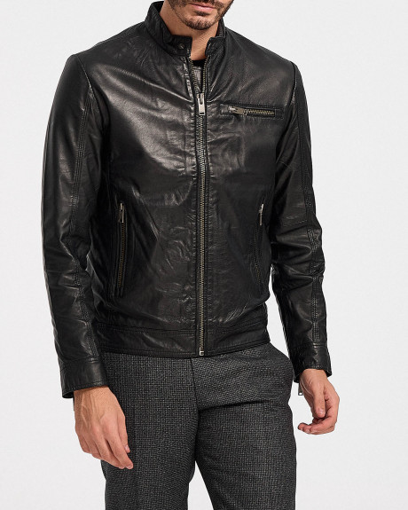 Selected Men's Leather Jacket - 16077540
