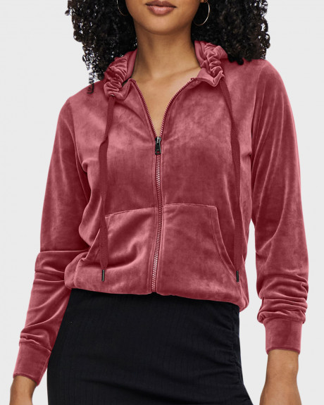 ONLY VELOUR WOMEN'S HOODIE - 15241328