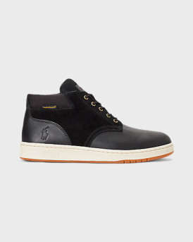 Polo Ralph Lauren Waterproof Leather-Suede Trainer Boot Ανδρικά Μποτάκια - 809855863002 - ΜΑΥΡΟ