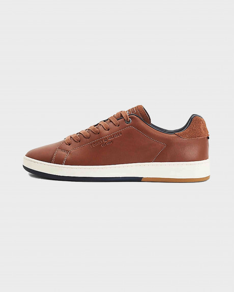 Tommy Hilfiger Retro Leather Cupsole Tennis Trainers - 1521652