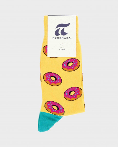 Pournara Men's Socks with Donut's Pattern - 212210