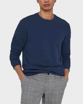 Only & Sons Solid Colored Sweatshirt Ανδρική Μπλούζα - 22018683 - ΜΠΛΕ