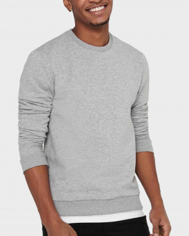 Only & Sons Solid Colored Sweatshirt Ανδρική Μπλούζα - 22018683 - ΓΚΡΙ