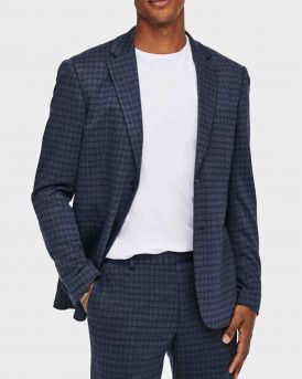 Only & Sons Checked Blazer Ανδρικό Σακάκι - 22019220 - ΜΠΛΕ