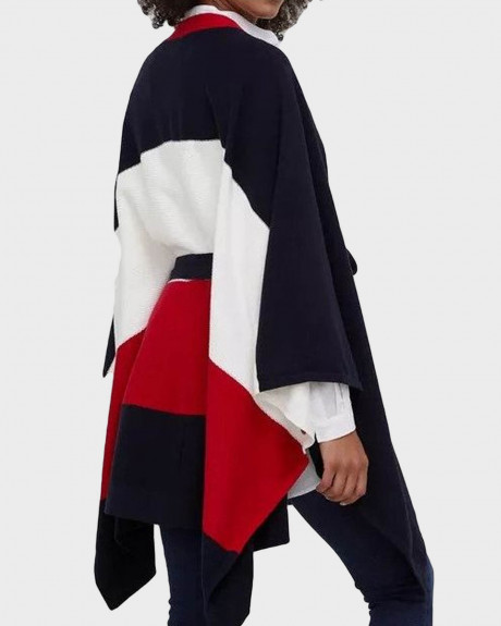 TOMMY HILFIGER KNIT PONCHO STYLE WOMEN'S CARDIGAN - WW0WW32964