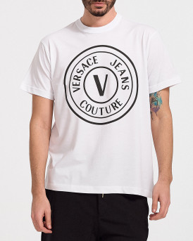 Versace Ανδρικό T-Shirt - 72GAHT20 72UP601 - ΑΣΠΡΟ