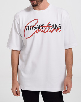 Versace Ανδρικό T-Shirt - 72GAHT07 72UP602 - ΑΣΠΡΟ