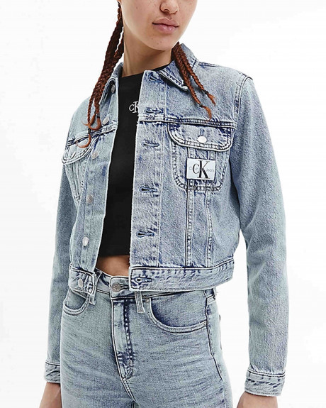 CALVIN KLEIN ΓΥΝΑΙΚΕΙΟ ΜΠΟΥΦΑΝ CROPPED DENIM JACKET - J20J217811