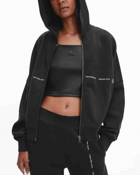  CALVIN KLEIN ΓΥΝΑΙΚΕΙΑ ΖΑΚΕΤΑ OVERSIZED HOODY ΜΕ ΕΠΑΝΑΛΑΜΒΑΝΟΜΕΝΟ ΛΟΓΟΤΥΠΟ ΚΑΙ ΦΕΡΜΟΥΑΡ - J20J217735