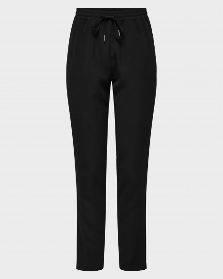 Only Γυναικείο Υφασμάτινο Παντελόνι με Λάστιχο Μαύρο - 15248605