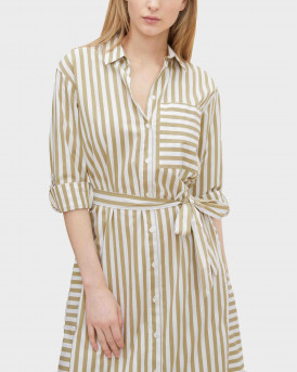 TOM TAILOR WOMEN'S Striped shirt dress - 1030253 - OLIVE GREEN
