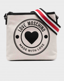 LOVE MOSCHINO ΓΥΝΑΙΚΕΙΑ ΤΣΑΝΤΑ canvas logo-print crossbody bag - JC4022PP1ELB0 - ΜΠΕΖ
