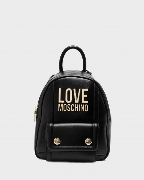 LOVE MOSCHINO ΓΥΝΑΙΚΕΙΑ ΤΣΑΝΤΑ logo-plaque zip-up backpack - JC4066PP1ELN1