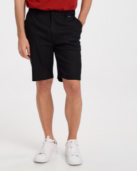CALVIN KLEIN LINEN SLIM FIT BERMUDA SHORTS - K10K108658 - ΜΑΥΡΟ