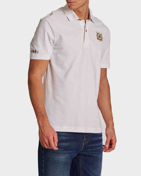 LA MARTINA Men's short-sleeved regular-fit stretch cotton polo shirt - TMPG30