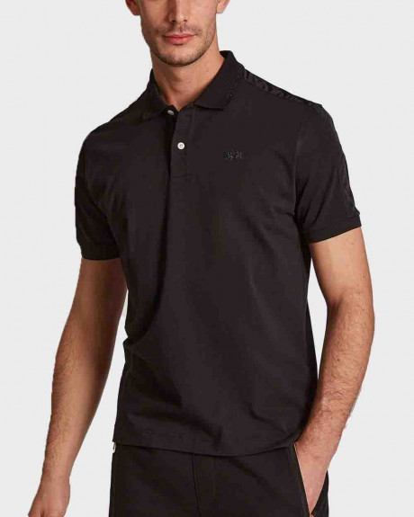 LA MARTINA Men's short-sleeved slim-fit stretch cotton polo shirt - ΤMP018