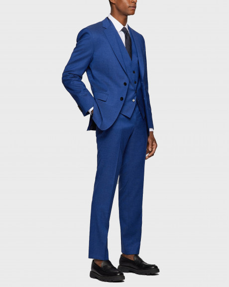 BOSS THREE-PIECE SLIM-FIT MEN'S SUIT IN VIRGIN WOOL - 50468858