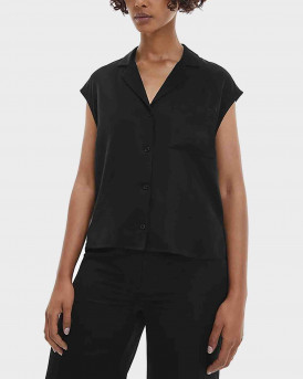 Calvin Klein Soft Twill Sleeveless Shirt - K20K203786 - ΜΑΥΡΟ
