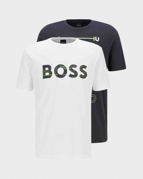 BOSS TWO-PACK OF COTTON T-SHIRTS WITH LOGO ARTWORK - 50466278 DOUBLE