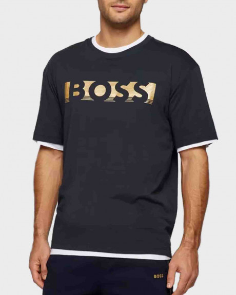 BOSS RELAXED-FIT T-SHIRT IN COTTON WITH COLOUR-BLOCK LOGO - 50466295 ΤΕΕ