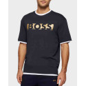 BOSS RELAXED-FIT T-SHIRT IN COTTON WITH COLOUR-BLOCK LOGO - 50466295 ΤΕΕ - ΜΠΛΕ