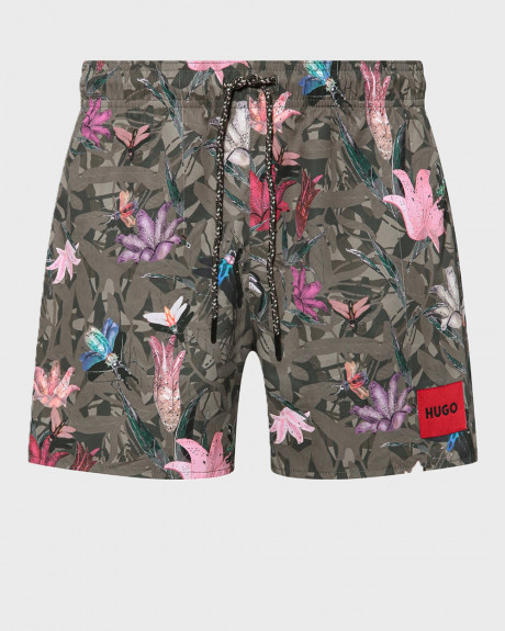 HUGO PRINTED SWIM SHORTS IN QUICK-DRYING RECYCLED MATERIAL - 50469313
