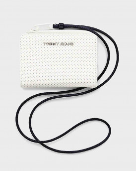 TOMMY JEANS CORDED PERFORATED HANGING WALLET - AW0AW12201 - ΑΣΠΡΟ