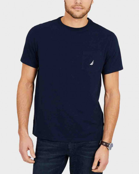 Nautica men's T-shirt monochrome with pocket - 3NCV41050