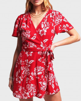 SUPERDRY ΓΥΝΑΙΚΕΙΟ ΦΟΡΕΜΑ Mini Καλοκαιρινό All Day Φόρεμα Κρουαζέ  - W8011026Α - ΚΟΚΚΙΝΟ