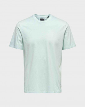 ONLY & SONS SOLID COLORED T-SHIRT - 22018868 - ΜΠΛΕ